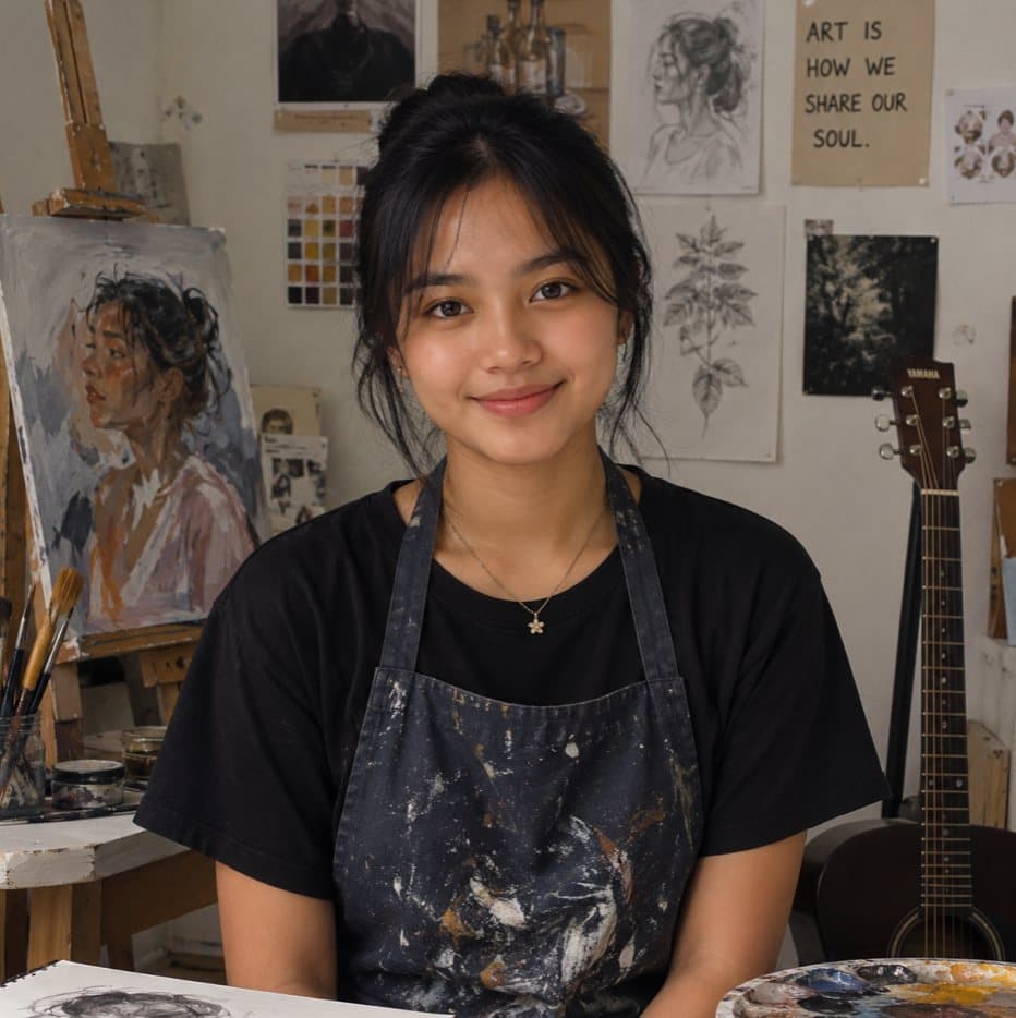 Hiraya Cabral in the studio